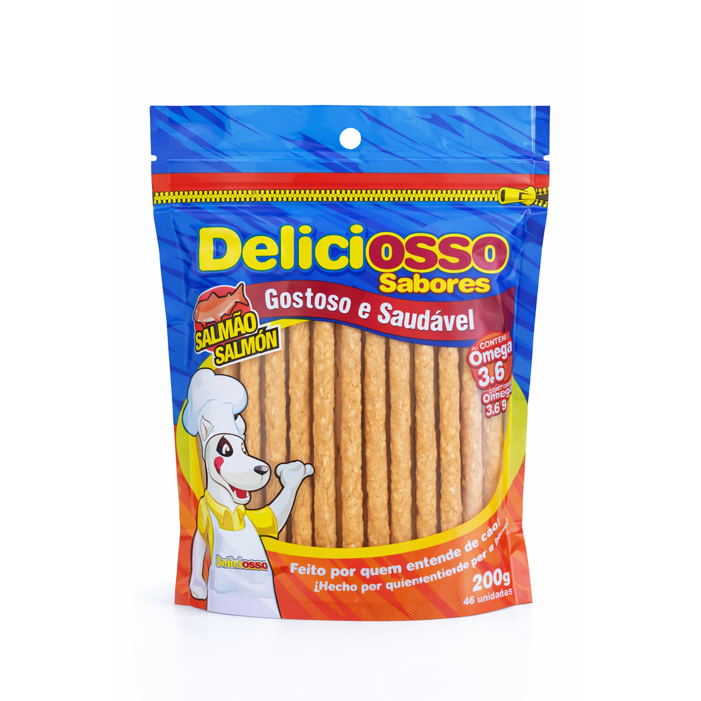 PETISCO CAES MASTIGAVEL SALMÃO FINO DELICIOSSO 200G