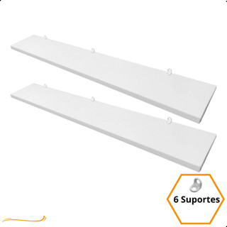 Kit 2 Prateleira Branca 70X10 + Suporte Flutuante Mdf  Organizadora Decoração Cozinha Banheiro Sala em Oferta na Shopee