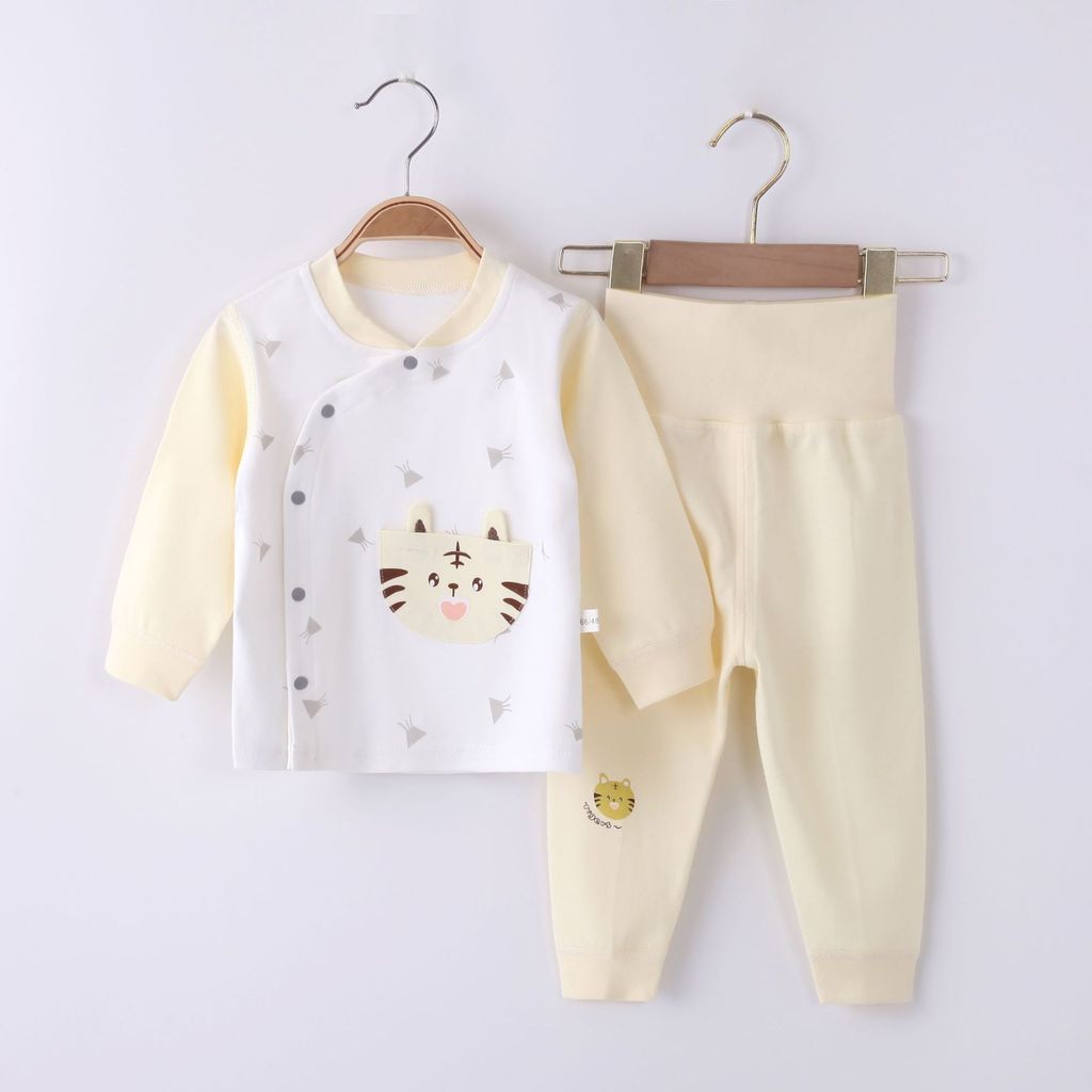 2023 novo estilo conjunto de roupa interior das crianças primavera outono puro algodão das mulheres dos homens bebê outo