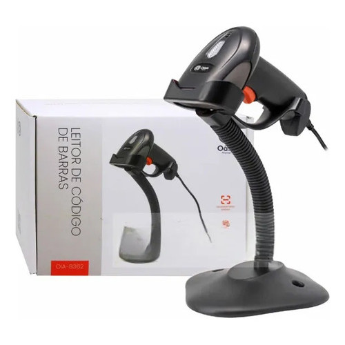 Leitor Código De Barras 1D 2D + Suporte Loja Comércio Preto Usb 127/220v Preto Usb