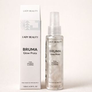 Bruma Facial Glow Prata Lady Beauty Iluminadora Fixadora de Maquiagem Brilho Suave Uso Profissional em Oferta na Shopee