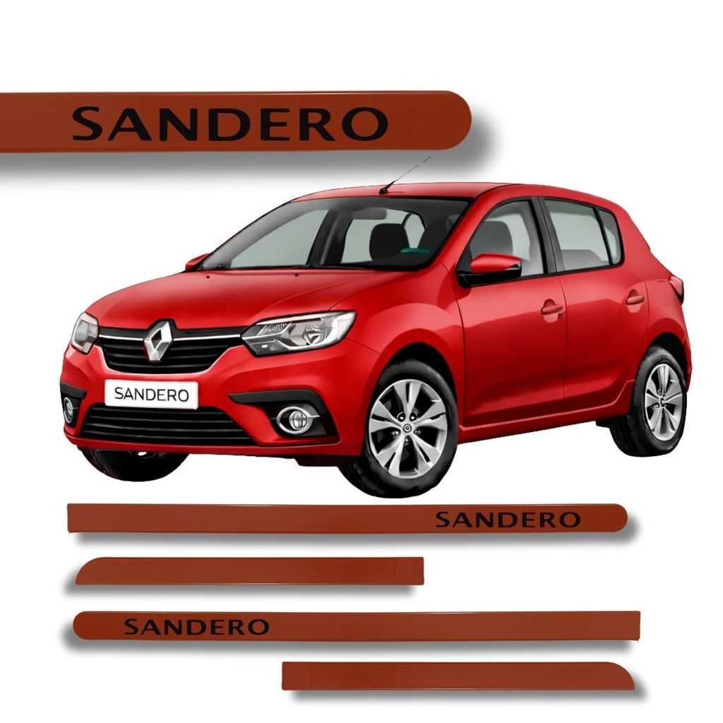 Friso Lateral Porta Sandero Vermelho Vivo 2015  2022