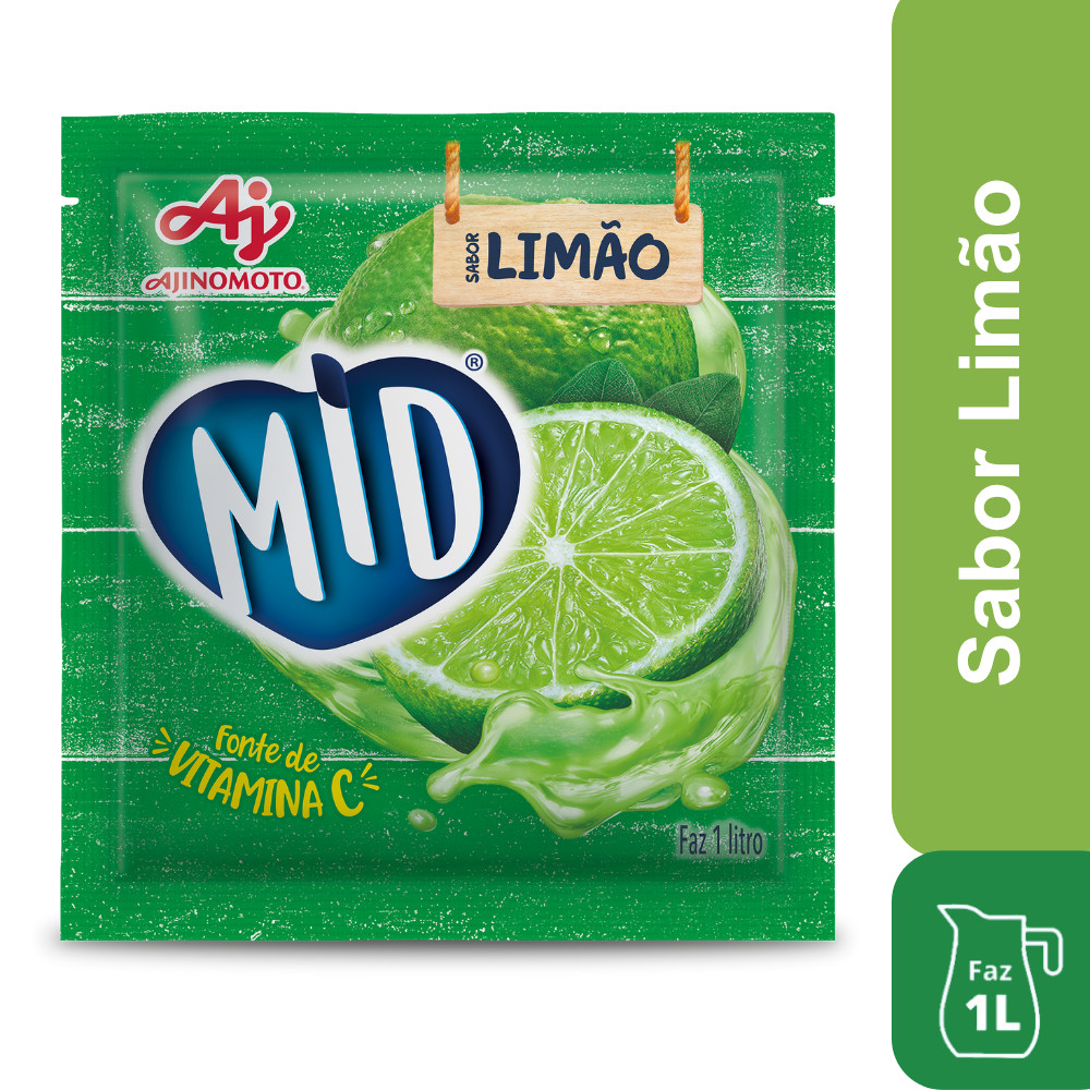 Kit Refresco em Pó MID® Sabor Limão Com 5 Unidades de 20g em Oferta na Shopee