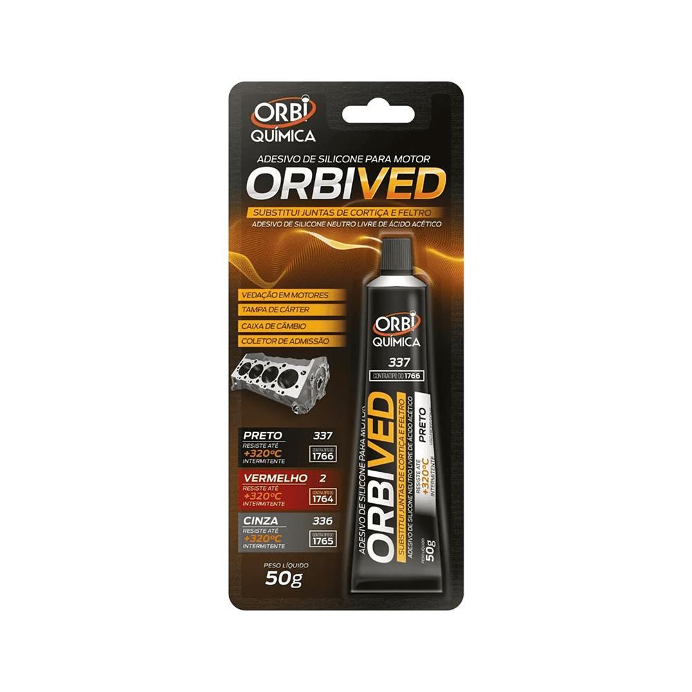 COLA SILICONE ALTA TEMPERATURA PRETA 50G ORBI QUÍMICA 337