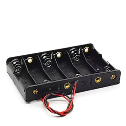 Suporte para 6 Pilhas AA Case Porta Pilhas Tipo Aa