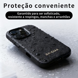 Capa Magsafe de Couro para iPhone 13/14/15/16/17 Pro Max com Adsorção Magnética, Antichoque e Protetor de Câmera