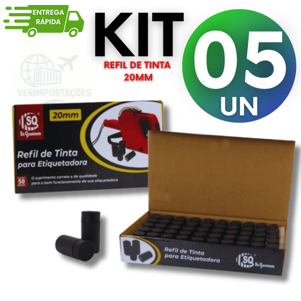 Refil De Tinta Para Etiquetadora Tinteiro Rolete 20mm Precificadora De Preço Manual Universal