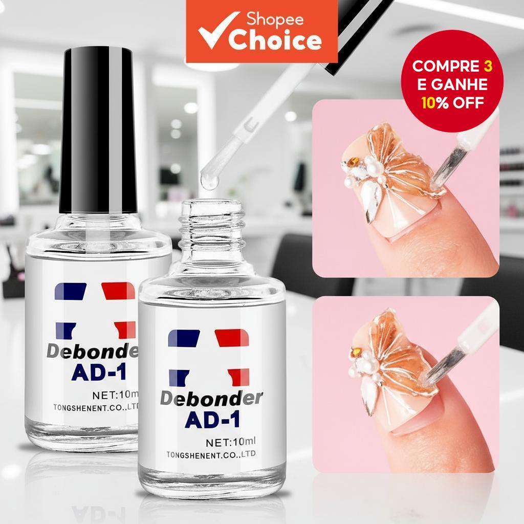 LIMEGIRL Removedor de Cola para Unhas Falsas Líquido para Remoção de Unhas Postiças Extensão de Unhas Removedor de Gel