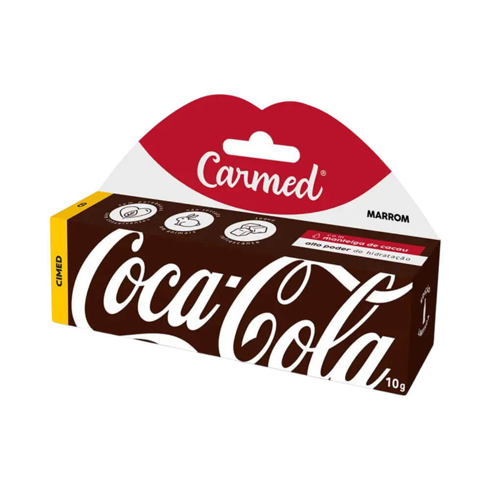 Hidratante Labial Carmed Coca-Cola Marrom em Oferta na Shopee
