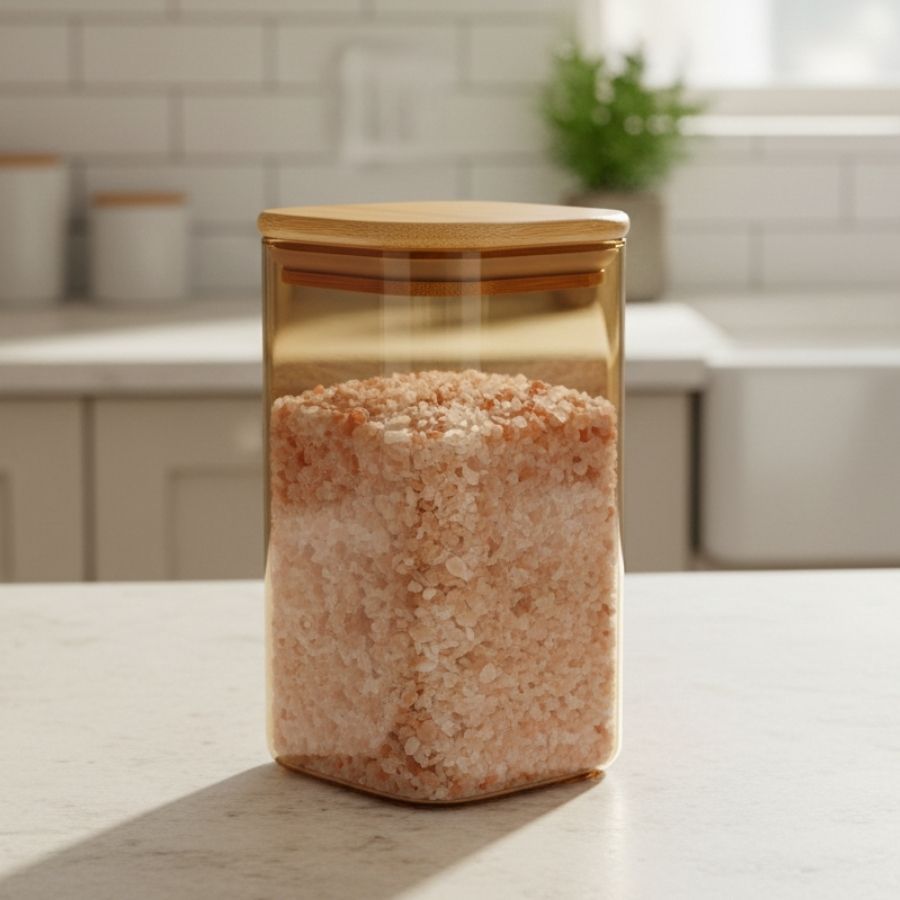 Pote de Vidro Âmbar Hermético com Tampa de Bambu - 6x12cm - 300ml - 1 unidade - Rizzo em Oferta na Shopee