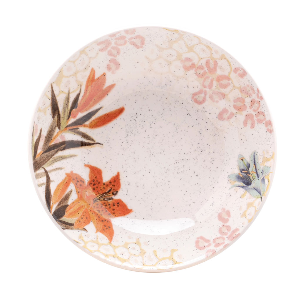 Prato Fundo Oxford em Cerâmica Buquê Tropical 20,5cm em Oferta na Shopee
