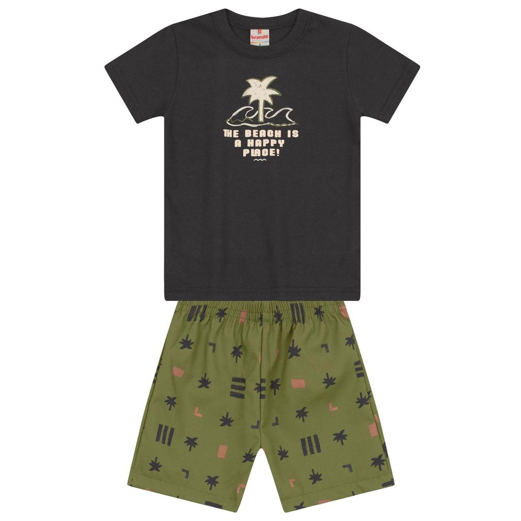 Conjunto infantil menino tropical Brandili em Oferta na Shopee