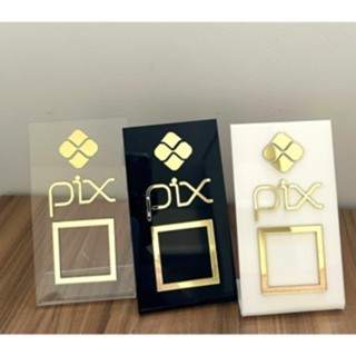 Placa Pix Pagamento QrCode De Mesa Balcão c/ base - Acrílico em Oferta na Shopee