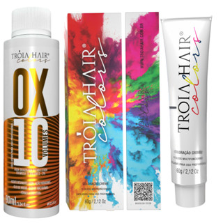 Kit Coloração Tróia Hair Colors 60ml + OX 10 Volumes 90ml em Oferta na Shopee