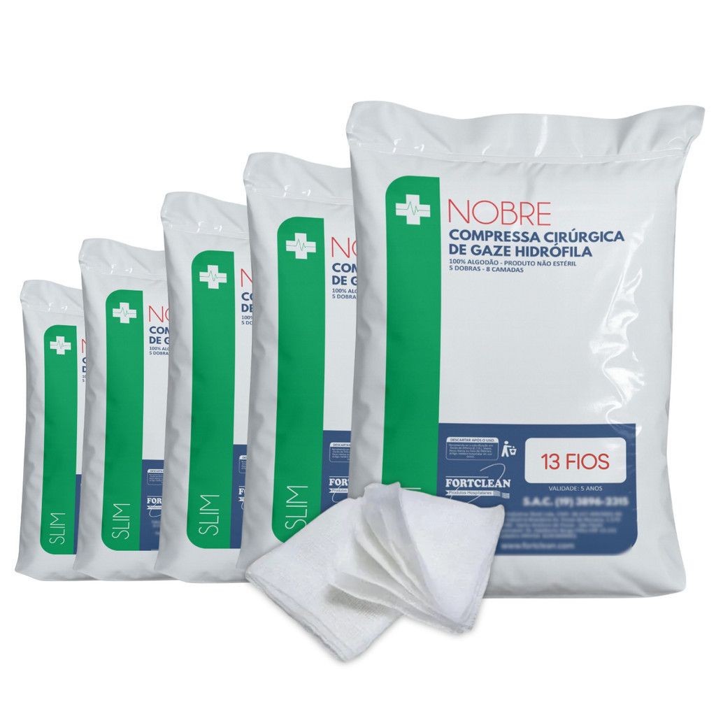5x Pacotes de Compressas De Gaze 13 Fios Hidrófila Gases Algodanada Preço Atacado com Envio Imediato