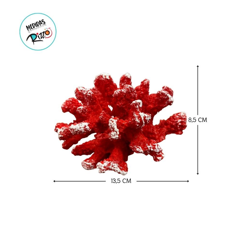 Enfeite Decorativo de Resina - Coral - Vermelho - 13,5x8,5cm - 1 unidade - Rizzo — imagem 2 de 2