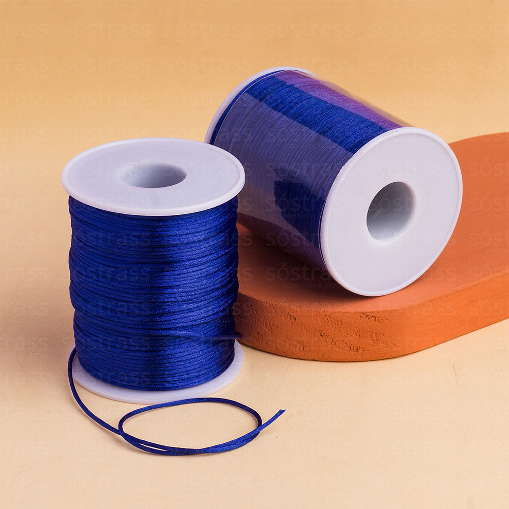 Fio de Seda Rabo de Rato 1mm Azul Royal - 100 Metros
