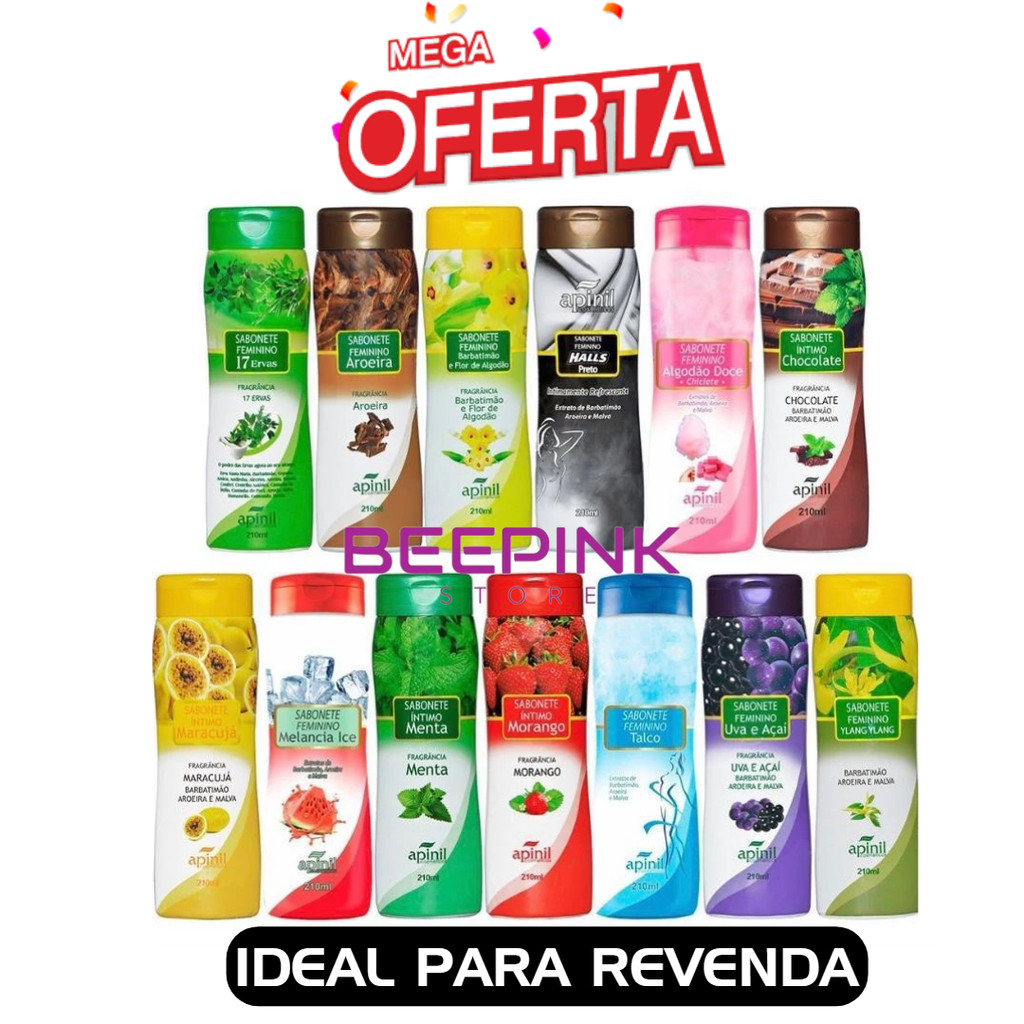 Kit 12 Sabonete Íntimo Apinil Feminino 200ml