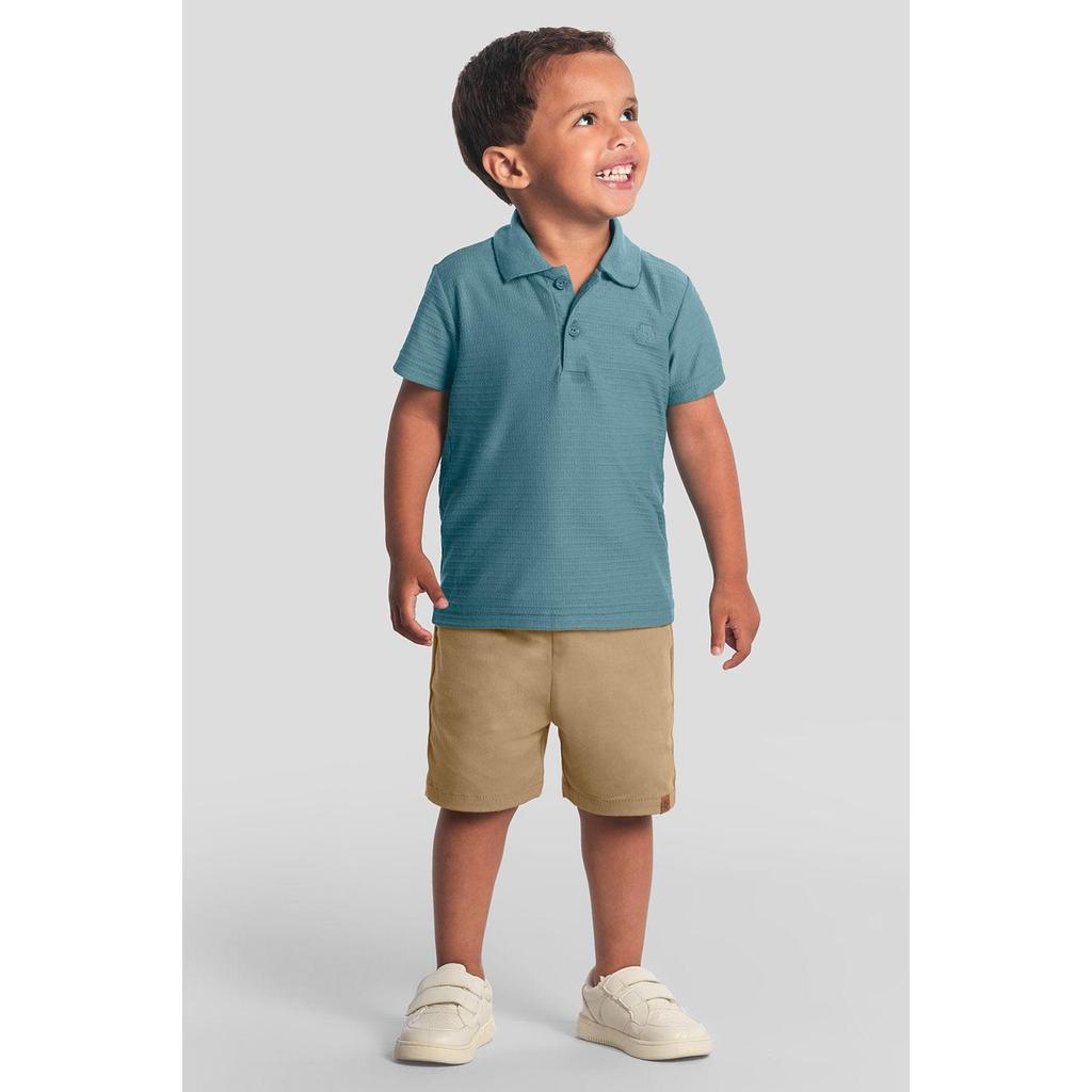 Camisa polo infantil menino canelada Brandili em Oferta na Shopee