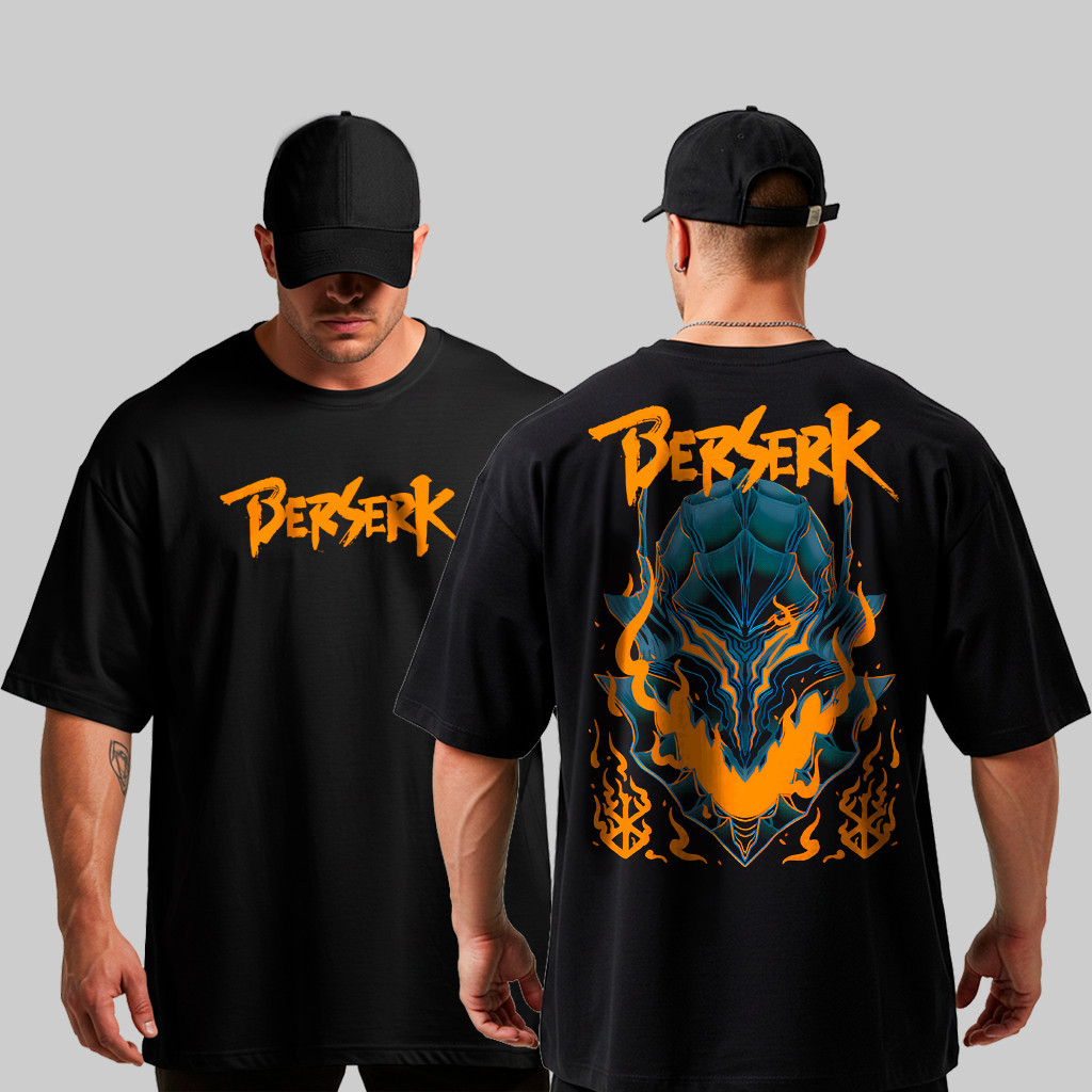 Camiseta Oversized Algodão Masculina Confortável Urbana Berserk Masculina Musculação Algodão Streetwear