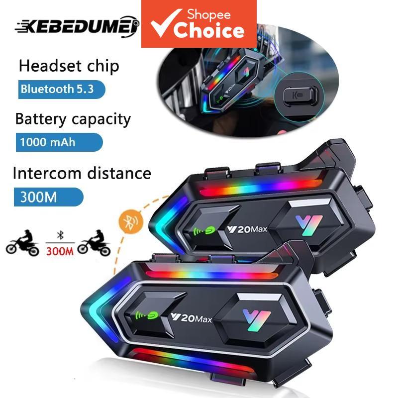 X10 Y20 MAX Intercomunicador Para Capacete De Motocicleta Sem Fio Bluetooth 5.3 IPX6 Fone De Ouvido RGB À Prova D'água