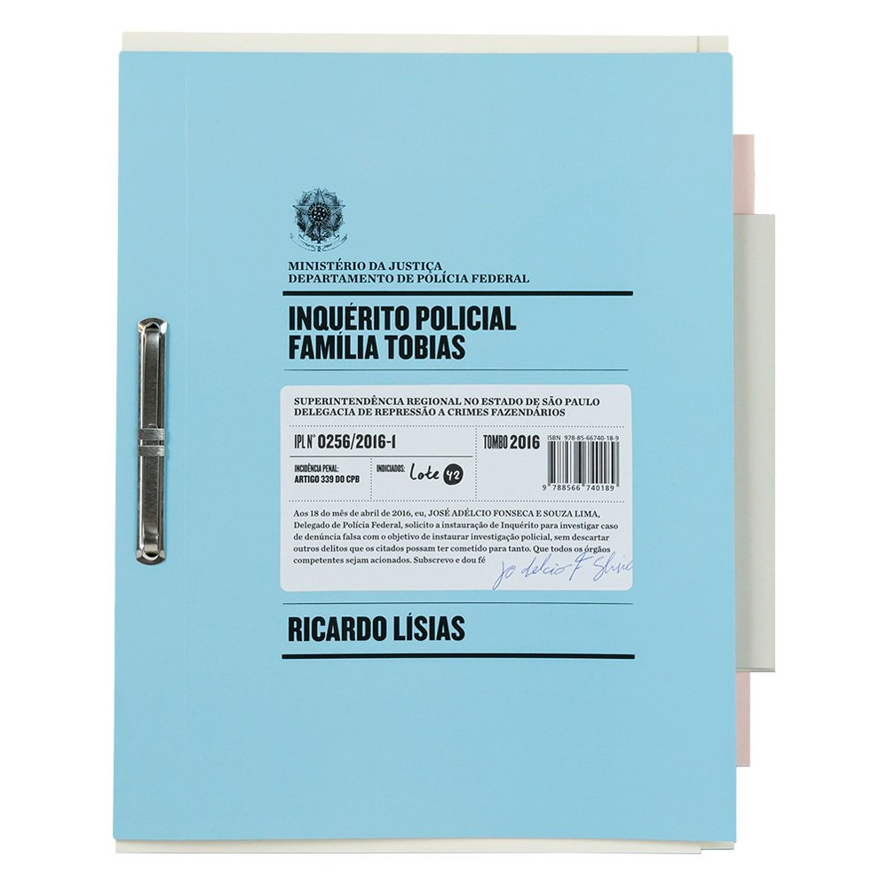 Capa do livro Livro - Inquérito policial: família Tobias - por Ricardo Lísias - Editora Lote 42