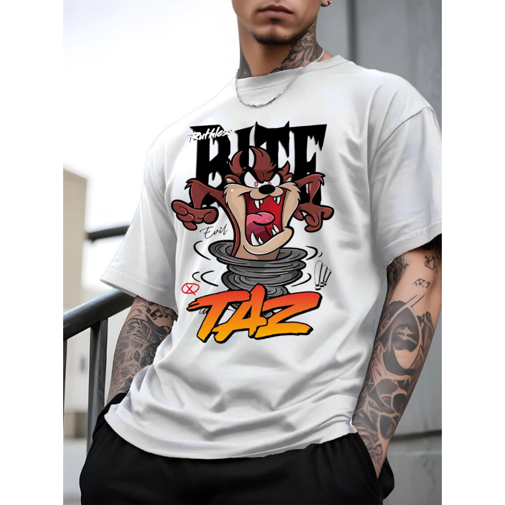 Camiseta Masculina Camisa T-Shirt Personagem Taz Mania Desenho Estampada Tecido Premium Modelagem Regular