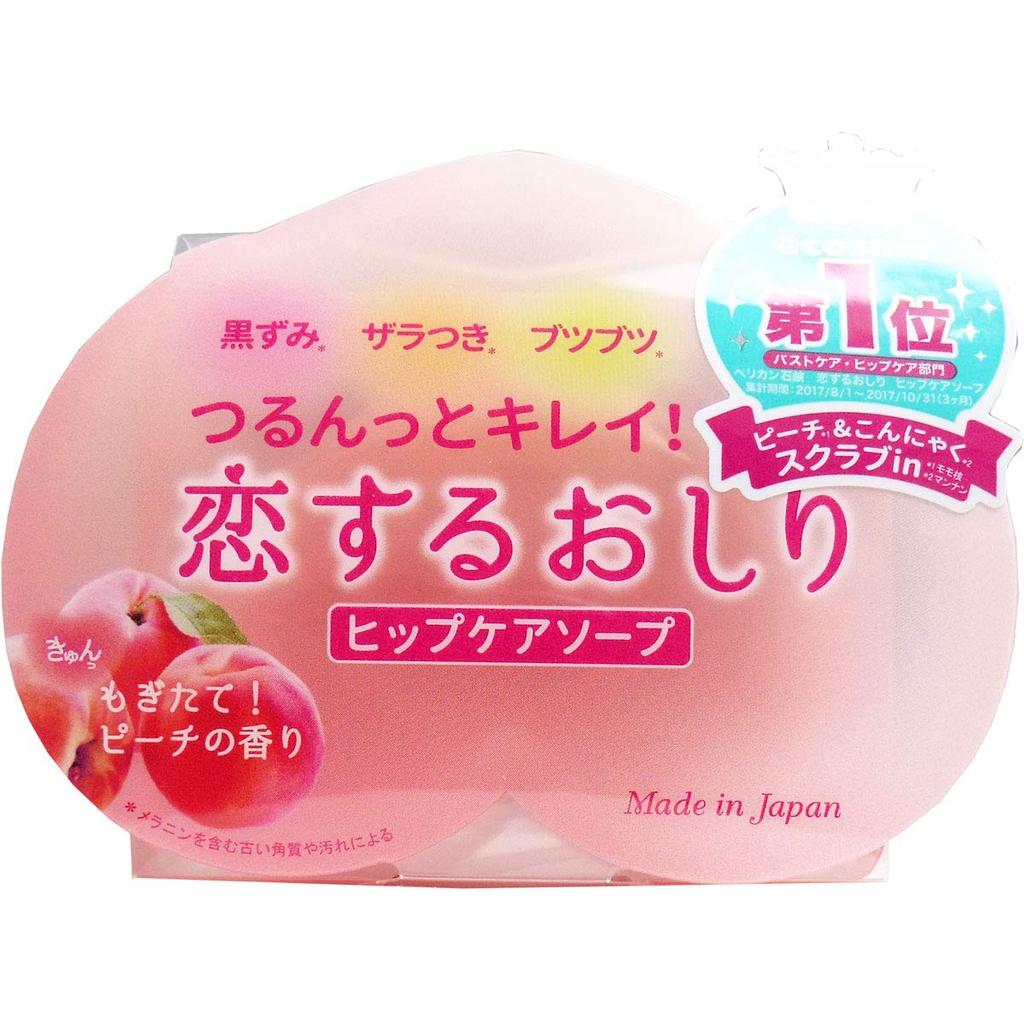 Sabonete Corporal Pelican Soap Love Butt Hip Care 80g com Aroma de Pêssego (1 unidade, pêssego) Sabonete para o Bumbum,