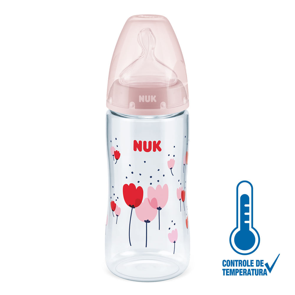 Mamadeira Nuk First Choice Controle de Temperatura S2 Girls 300ml