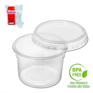 Kit Potes Redondos Freezer Microondas C/Tampa 145/200/250/350/500/750/1000ml C/24 Unidades Prafesta em Oferta na Shopee