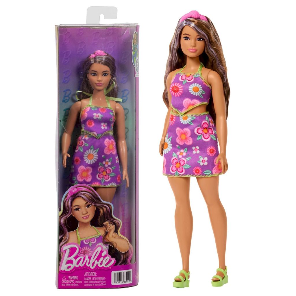 Boneca Barbie Fashionistas Cabelo Castanho com Mechas Roxas #244 - Mattel