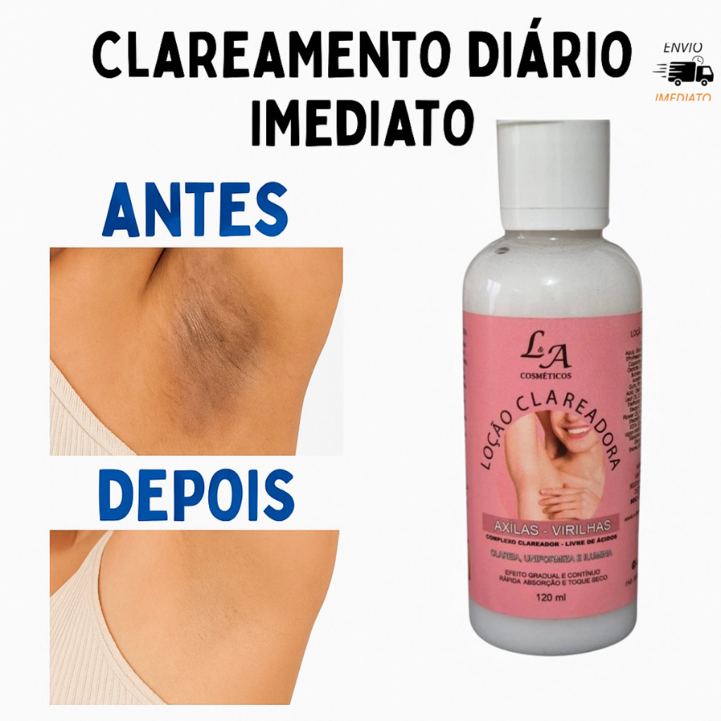 Loção Clareadora Axilas e Virilhas L&A 120ml Clareamento Diário em Oferta na Shopee