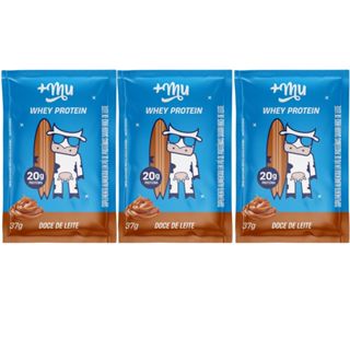 Whey Protein Concentrado Doce de Leite Sachê Kit 3 20g de Proteína 37g +Mu em Oferta na Shopee
