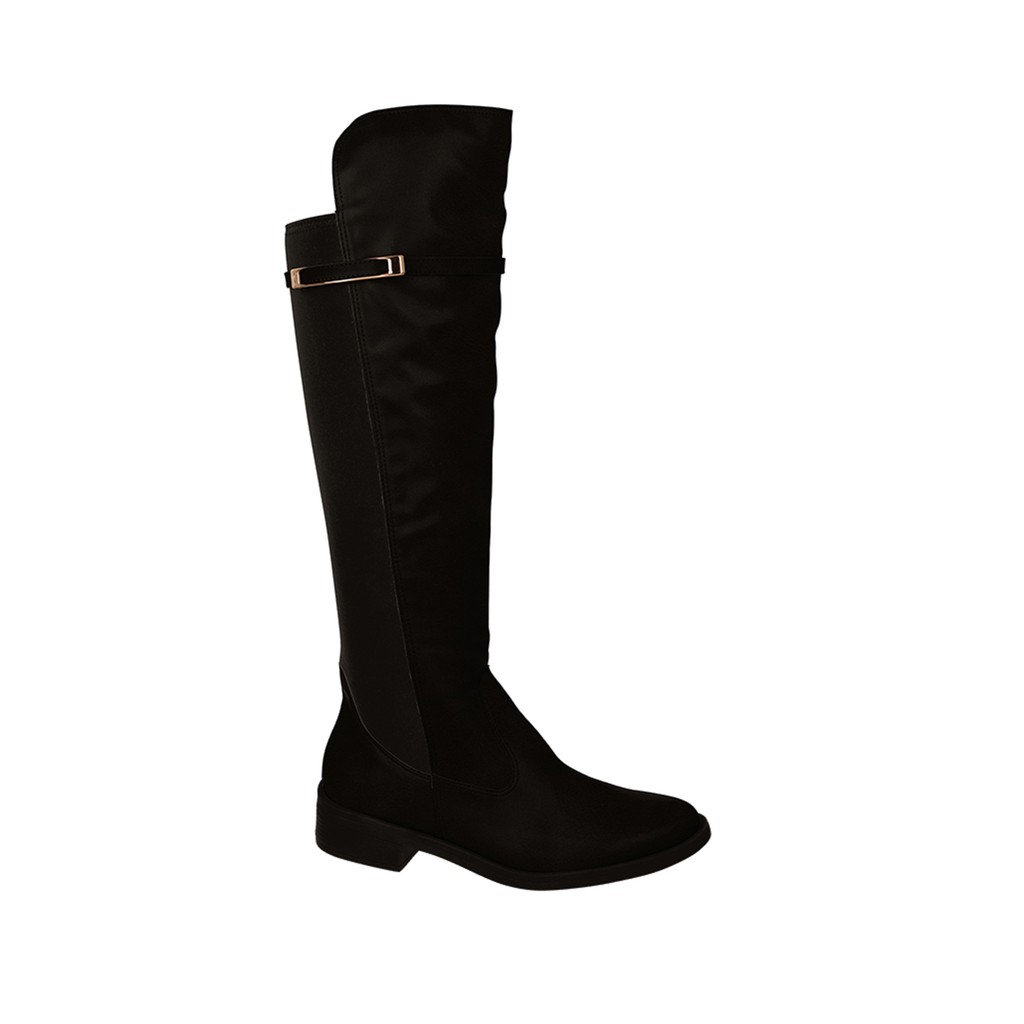 Bota Cano Longo Feminina Preta Salto Baixo Estilosa Montaria Inverno Confortável Bebecê Original
