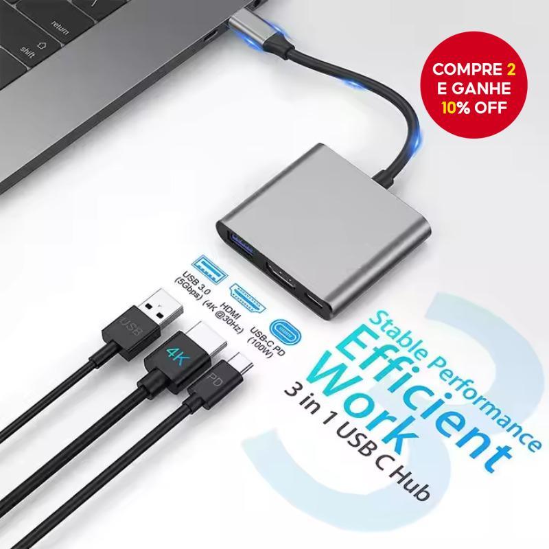 Alumínio USB C Para HDMI 3 Em 1 Adaptador Compatível Conversor De Extensão Hub Leitor De Disco Rígido hdd 3.5 Gabinete em Oferta na Shopee