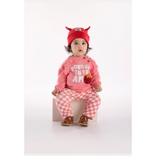 Conjunto Bebê Menina com Blusão e Legging Frutas Vermelhas Três e Já em Oferta na Shopee