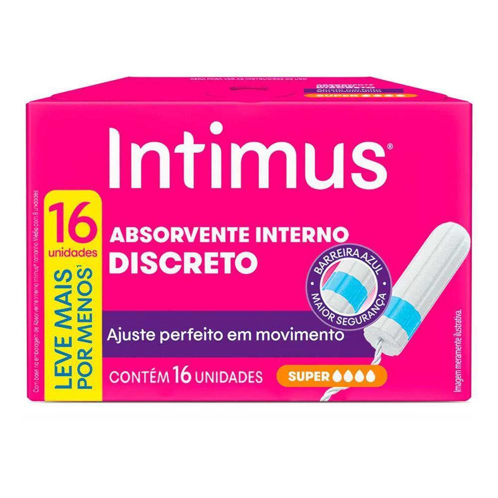 INTIMUS ABSORVENTE INTERNO SUPER COM 16 UNIDADES
