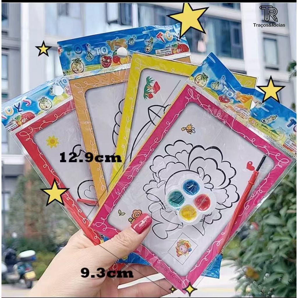 Kit 10/20Desenhos Pintura Aquarela Infantil Lembrancinha Presente Aniversário CriançasWJ-034