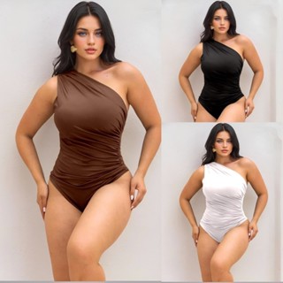 Body Feminino Mula Manca Suplex Forro Duplo Moda Casual Estiloso Um Ombro Só em Oferta na Shopee