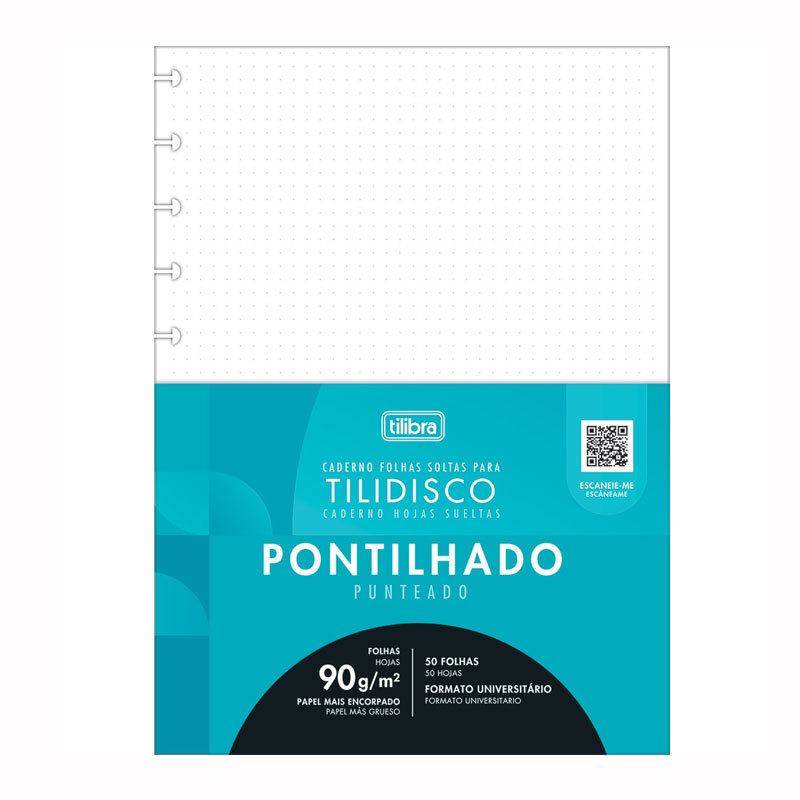 Bloco para tilidisco universitário pontilhado 50 folhas Tilibra em Oferta na Shopee