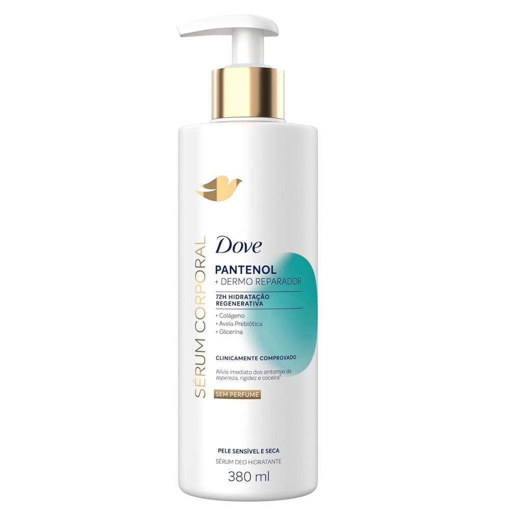 Sérum Hidratante Corporal Dove Pantenol + Dermo Reparador 380ml em Oferta na Shopee