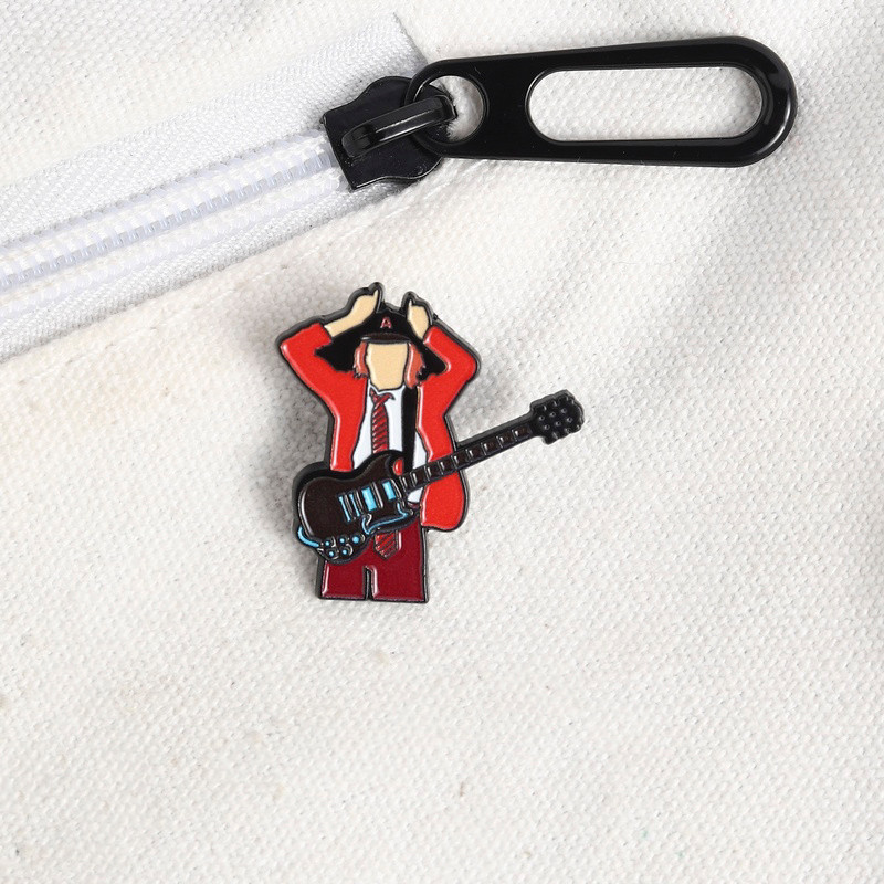 AC/DC Angus Young Esmalte Pin Schoolboy Outfit SG Pino De Lapela De Guitarra Para Colecionadores De Rocha
