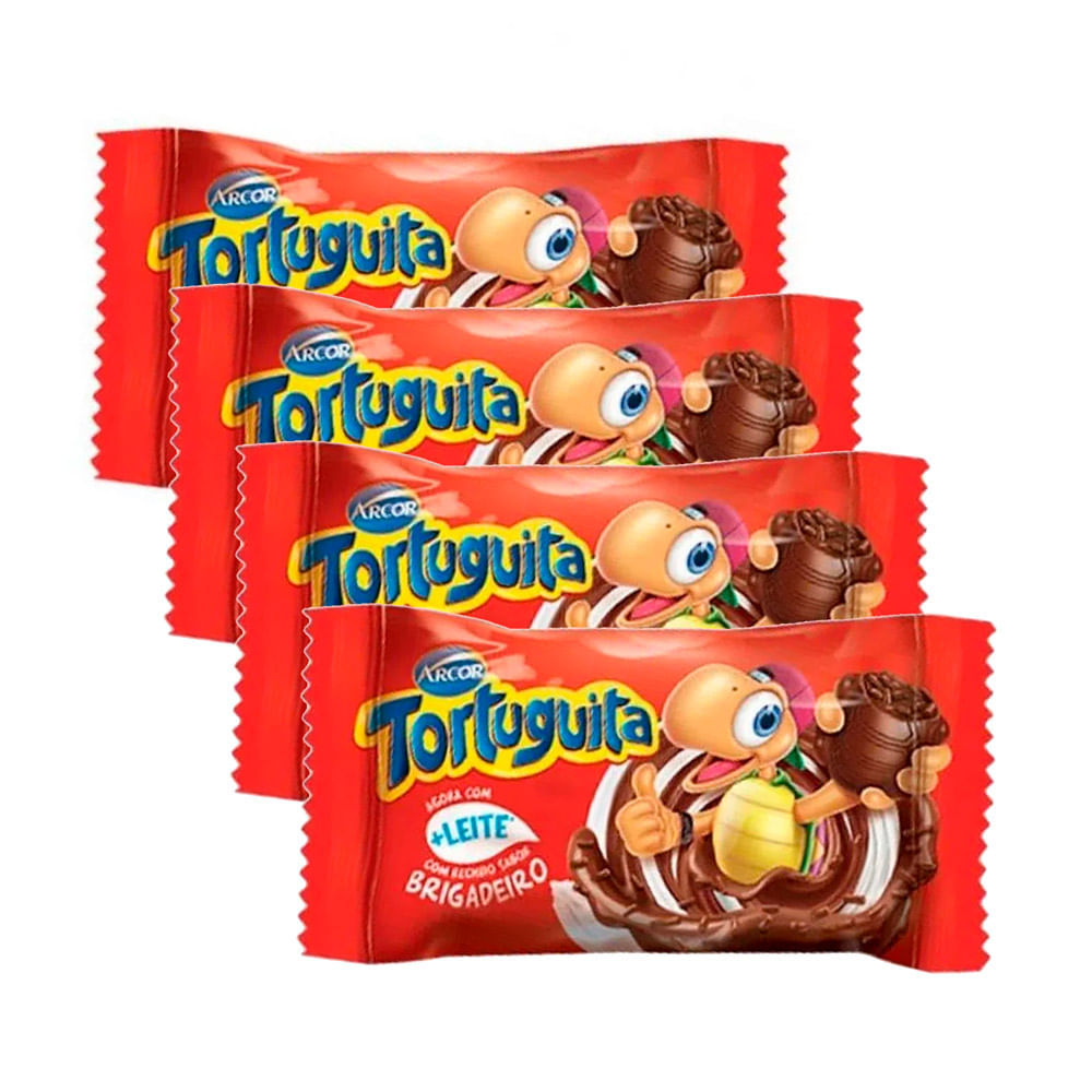 Kit 4 Chocolate Arcor Tortuguita Recheio Brigadeiro 15,5g em Oferta na Shopee