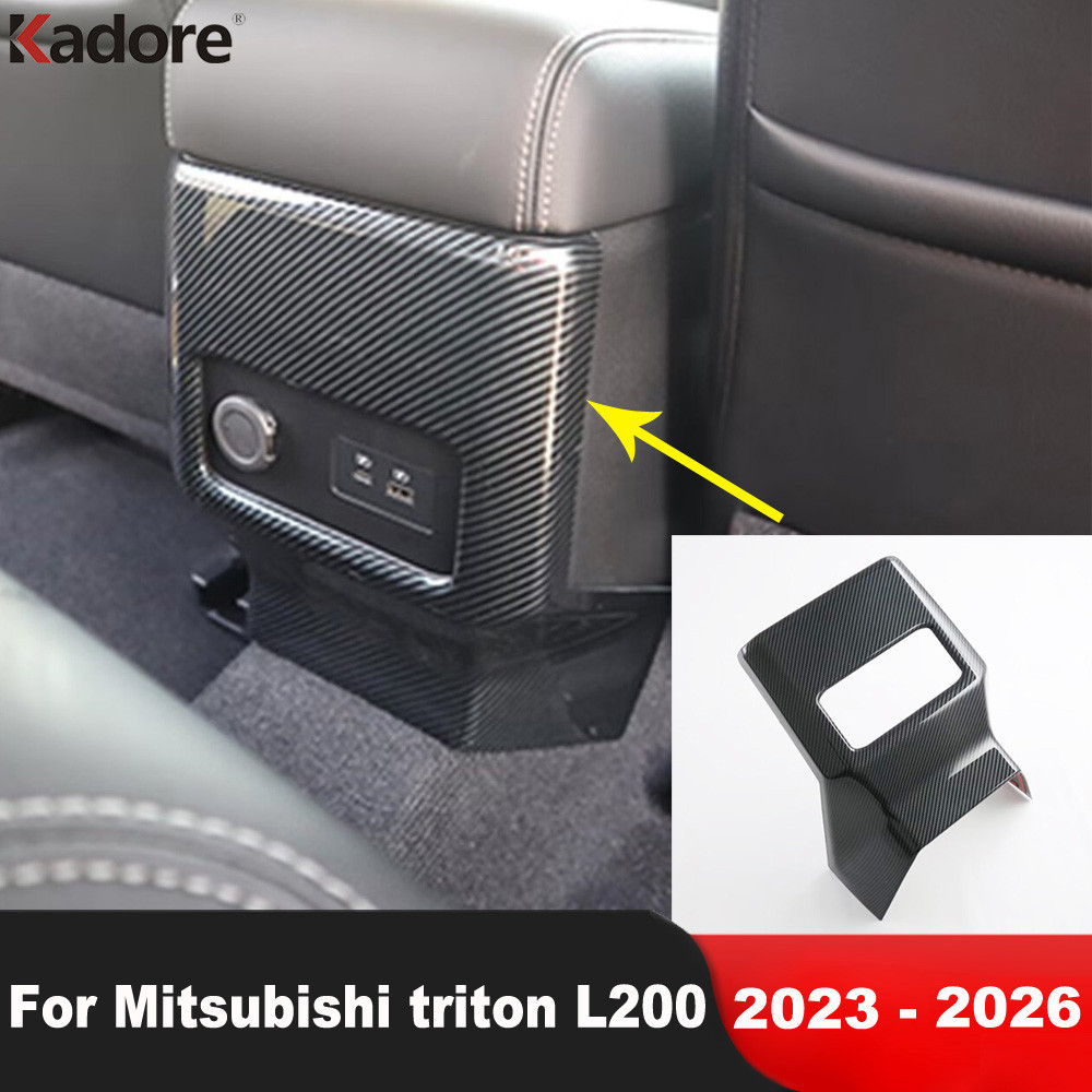 Para Mitsubishi triton L200 2023 2024 2025 2026 Saída De Ventilação Traseira Do Carro Capa Guarnição Acessórios Interior