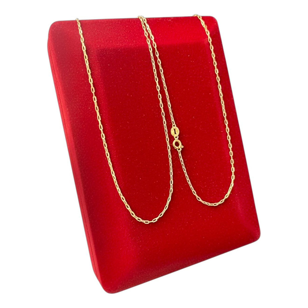 Cordão De Ouro 18k Maciço Cadeado 1.4g 60cm