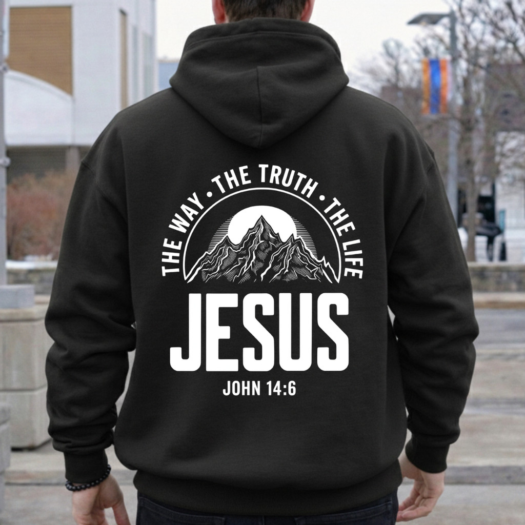 Moletom Canguru Unissex Cristão Religioso Gospel Jesus The Way Blusa De Frio Flanelado