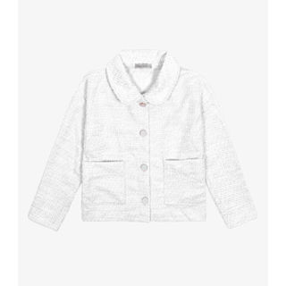 Casaco Infantil Tweed Shine Trick Nick Branco em Oferta na Shopee