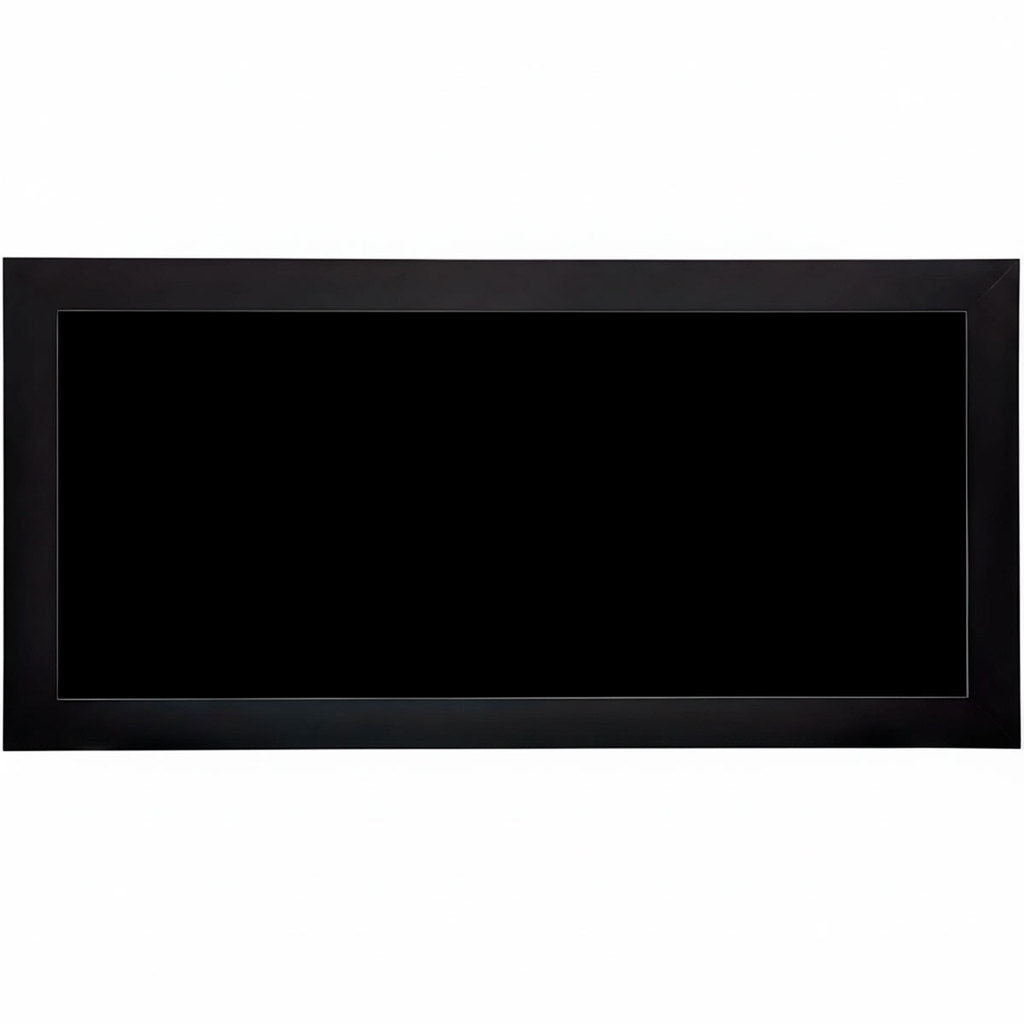 Stalo Lousa Preta 80x38cm Quadro Negro Escolar Soft Moldura Preta Liso P/ Anotações Escritório