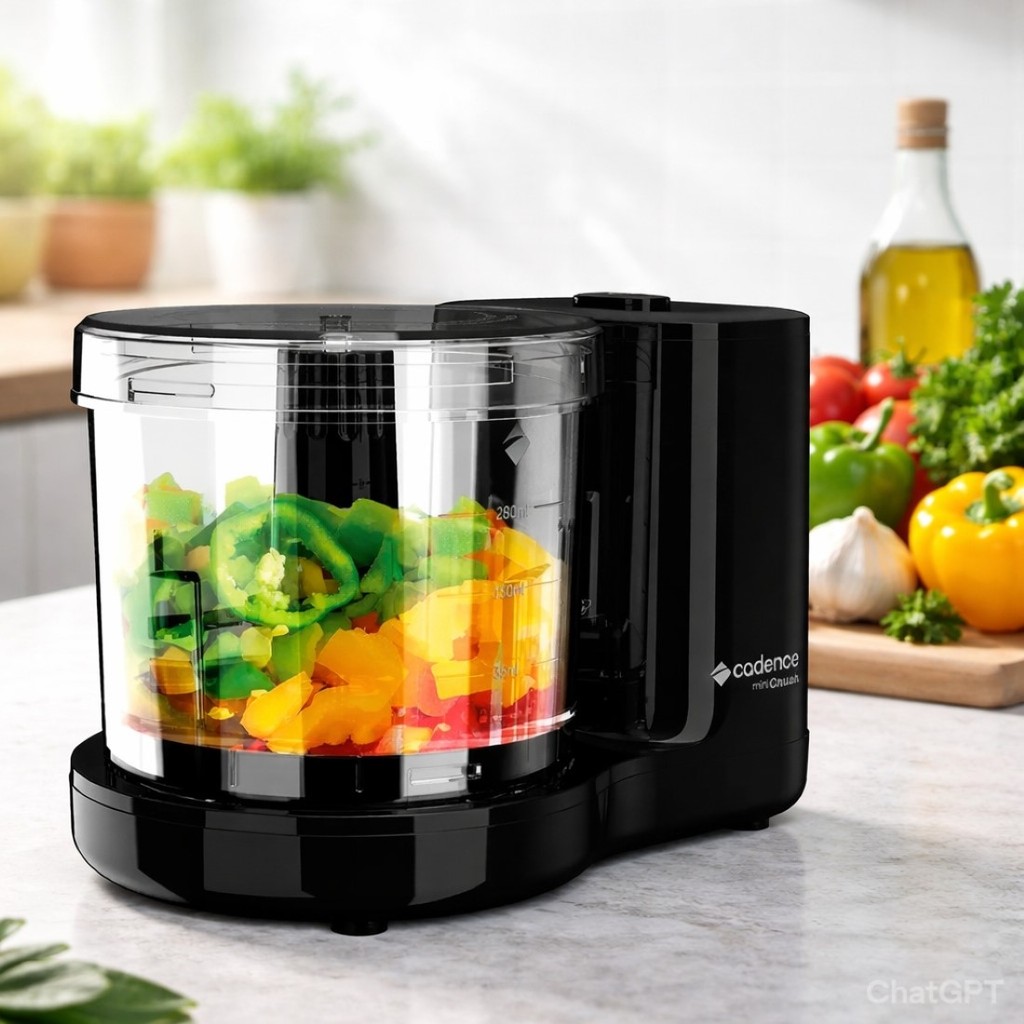 Miniprocessador Crush Cadence Mpr530 Lâminas Aço Inox Preto 127/220v