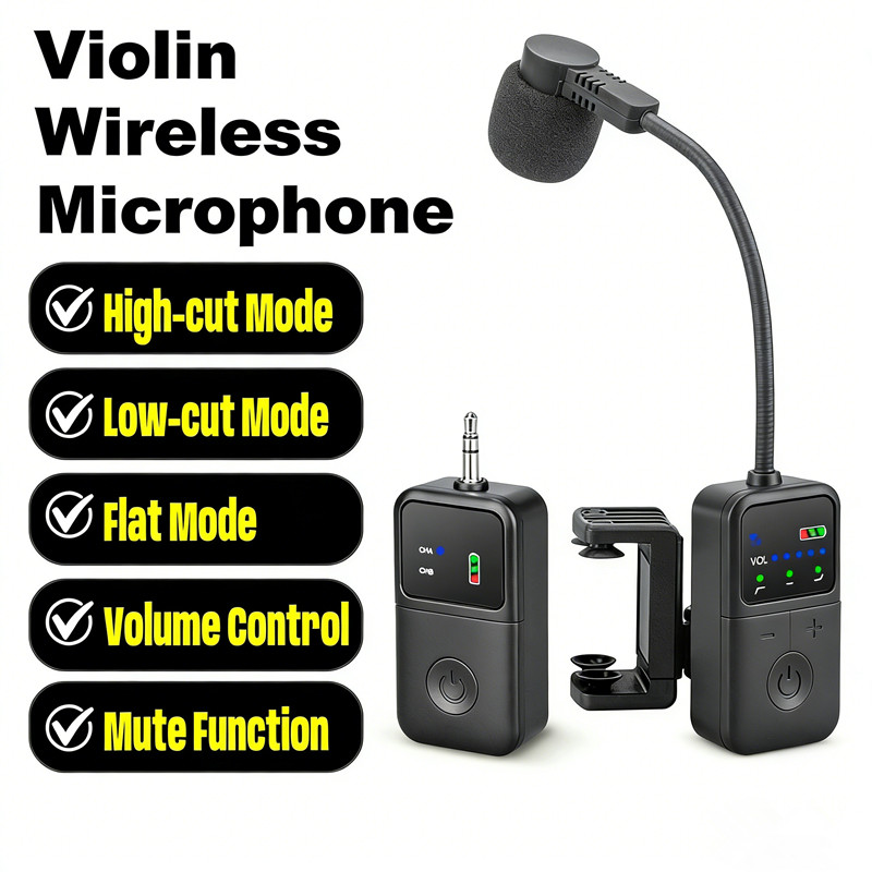 Sistema De Microfone Sem Fio Para Violino E-05 2 4G Captador Profissional Desempenho Ao Vivo De